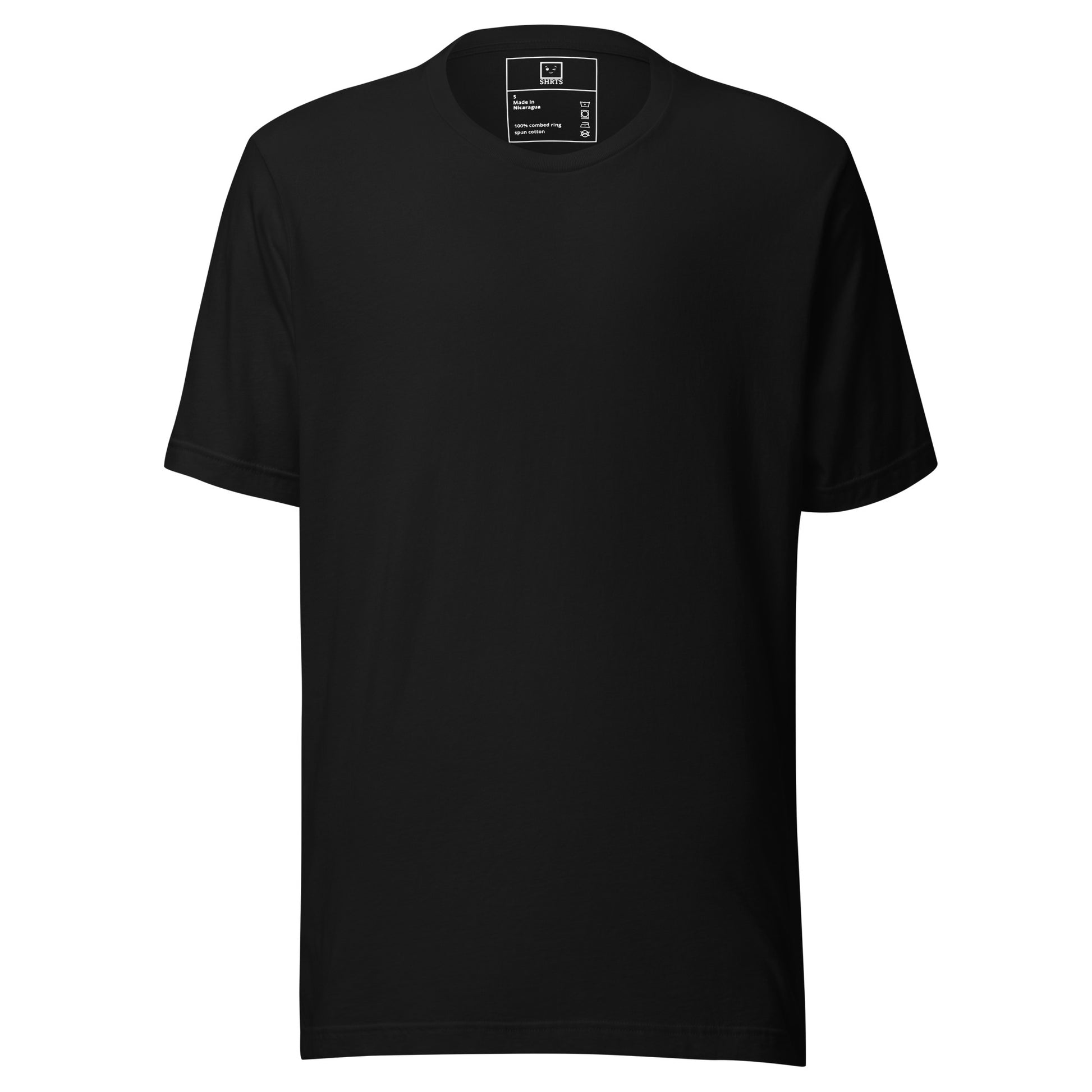 Minimalist T-shirt with otter outline and “Slick as a Buttered Otter” text printed on the back. Neck label